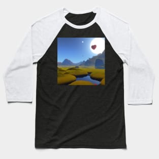 Valentine Wall Art - You are the sun that warms my heart - Unique Valentine Fantasy Planet Landsape - Photo print, canvas, artboard print, Canvas Print and T shirt Baseball T-Shirt